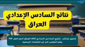 تحميل مباشر.. نتائج السادس الإعدادي 2025 العراق الدور الأول PDF برقم الجلوس الآن من المنصات الرسمية